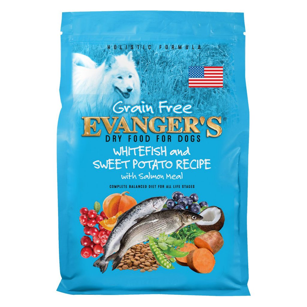 Evanger’s Grain-Free Whitefish and Sweet Potato Recipe with Salmon Meal Dry Dog Food